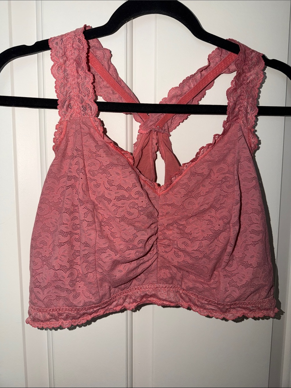 Cacique Coral Lace Bralette with Crisscross Back